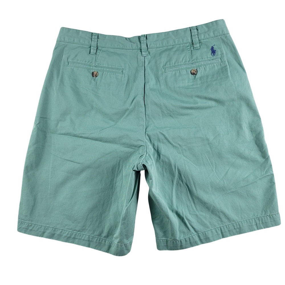 Polo Ralph Lauren Shorts Mens Size 36 Green Relaxed Fit Chino Cotton 9" Inseam